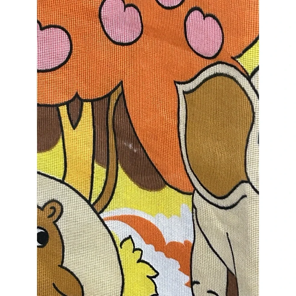 Vtg 2 970s Mod Pop Art Wild Jungle Jungle Animals Drapes Curtains 24W x 63L
